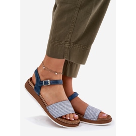 Sandalias para mujeres con una trenza en la barra azul INBLU GS000050 1 Sandalias para mujeres con una trenza en la barra azul INBLU GS000050 1