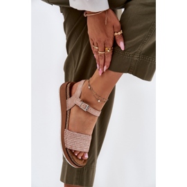Sandalias para mujeres con trenza en el cinturón rosa INBLU GS000050 rosado 6
