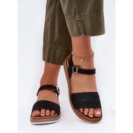 Sandalias para mujeres con una trenza en el cinturón negro INBLU GS000050 3