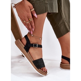 Sandalias para mujeres con una trenza en el cinturón negro INBLU GS000050 7