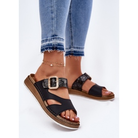 Flip de mujeres livianas con Inblu GS000055 Hebilla negra negro 2