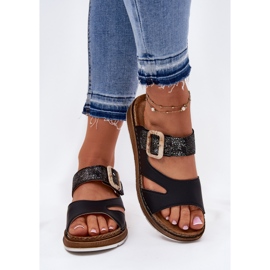 Flip de mujeres livianas con Inblu GS000055 Hebilla negra negro 3