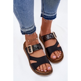 Flip de mujeres livianas con Inblu GS000055 Hebilla negra negro 5