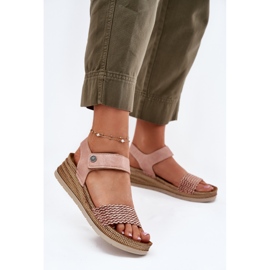 Sandalias para mujeres en la cuña INBLU RV000014 rosa 2