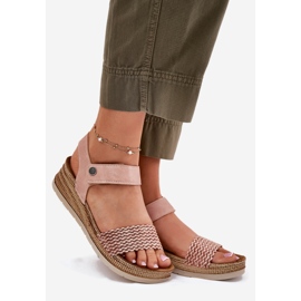 Sandalias para mujeres en la cuña INBLU RV000014 rosa 1