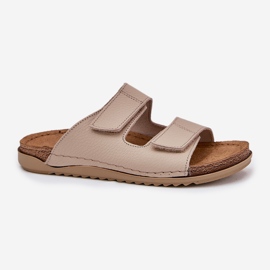 Zapatillas de cuero para mujeres inblu aa0005g beige 4
