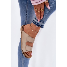 Zapatillas de cuero para mujeres inblu aa0005g beige 5