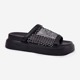 S.Barski Flips de mujeres decoradas en la plataforma con Mesh S. Barski My51-016 Negro 4