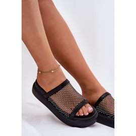 S.Barski Flips de mujeres decoradas en la plataforma con Mesh S. Barski My51-016 Negro 7