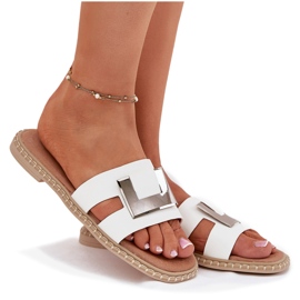 Chanclas planas para mujeres con detalle decorativo Artiker 56C1334 White blanco 7