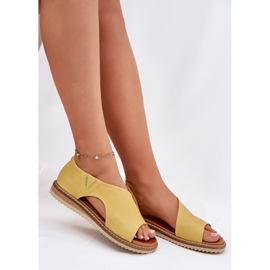Sandalias de cuero para mujeres Artiker 46C1015 Amarillo 7