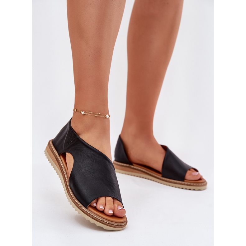 Sandalias de cuero para mujeres Artiker 46C1016 Negro 2