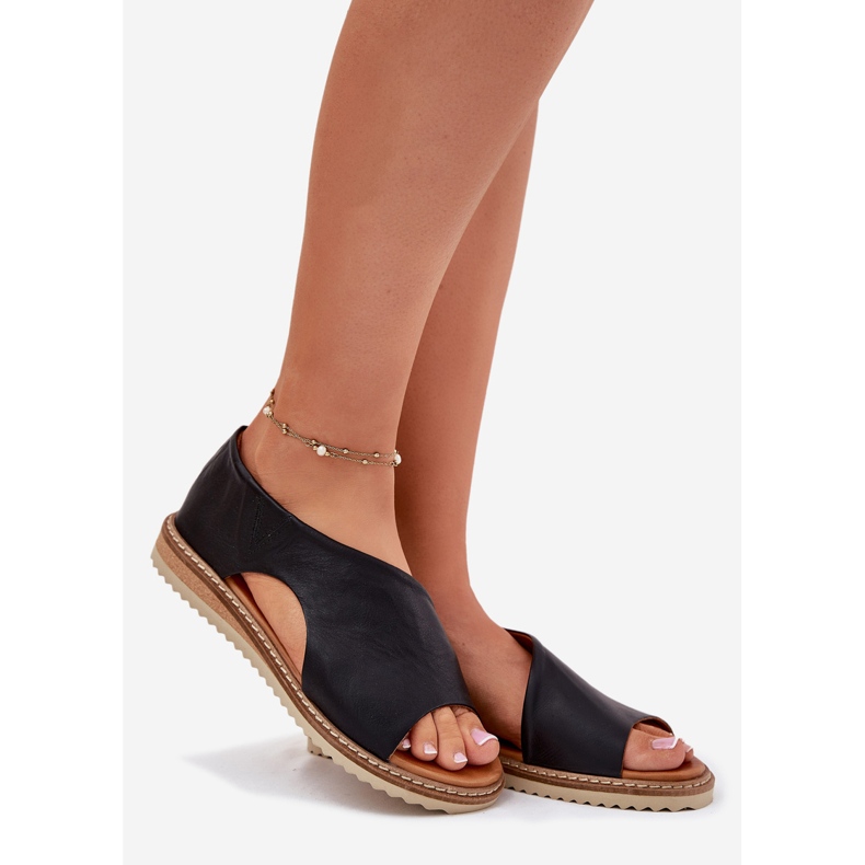 Sandalias de cuero para mujeres Artiker 46C1016 Negro 1