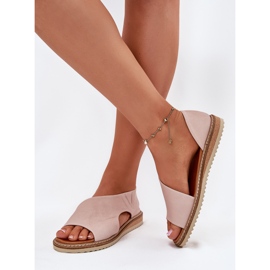 Sandalias de cuero para mujeres Artiker 46C1018 Rosa claro rosado 5