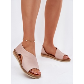 Sandalias de cuero para mujeres Artiker 46C1018 Rosa claro rosado 2