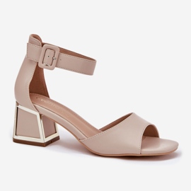 EVento Sandalias De Mujer Con Tacón Alto, Beige 4