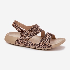 Sandalias de cuero para mujeres Zazoo K1004 LEOPARD EMPRESO marrón 4