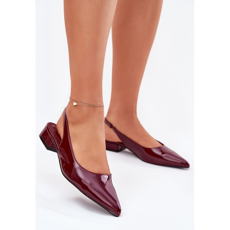 Ballerinas de baja caña pintada Borgoña rojo 2