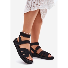 Sandalias para mujeres con velcro negro 1 Sandalias para mujeres con velcro negro 1
