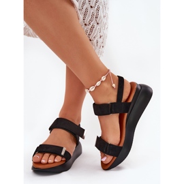 Sandalias negras de mujer con cuñas negro 3