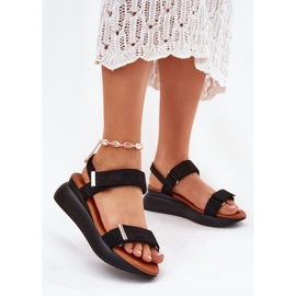 Sandalias negras de mujer con cuñas negro 2