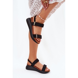 Sandalias negras de mujer con cuñas negro 5