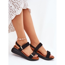 Sandalias negras de mujer con cuñas negro 6