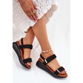 Sandalias negras de mujer con cuñas negro 7