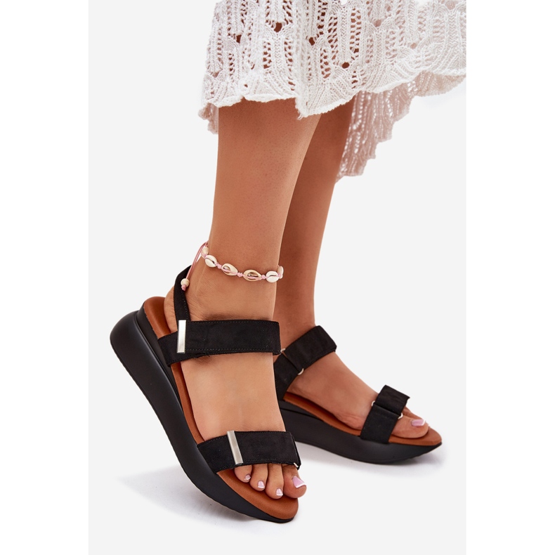 Sandalias negras de mujer con cuñas negro 1 Sandalias negras de mujer con cuñas negro 1
