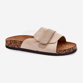 Flip Flip Flip Flip con velcro en una plataforma de corcho beige 6
