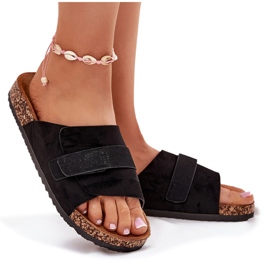 Flip Flip Flip Flip con velcro en la plataforma de corcho Black negro 9
