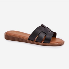 Zapatillas para mujeres con cuero de cuero ecológico negro 3