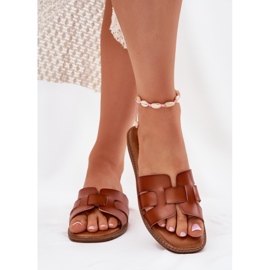 Boto Zapatillas para mujeres con camello de cuero ecológico Lisanoria marrón 4
