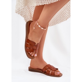Boto Zapatillas para mujeres con camello de cuero ecológico Lisanoria marrón 6