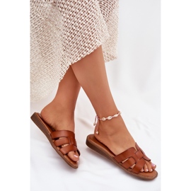 Boto Zapatillas para mujeres con camello de cuero ecológico Lisanoria marrón 7