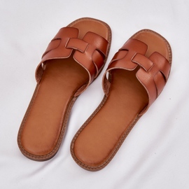 Boto Zapatillas para mujeres con camello de cuero ecológico Lisanoria marrón 8