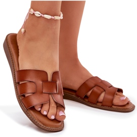 Boto Zapatillas para mujeres con camello de cuero ecológico Lisanoria marrón 9