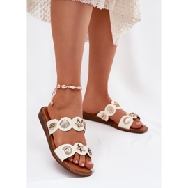 Flip Flip Flip Flip con alfileres dorados blancos 2 Flip Flip Flip Flip con alfileres dorados blancos 2