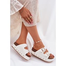 Flip Flip Flip Flip con hebillas en una plataforma masiva White blanco 8