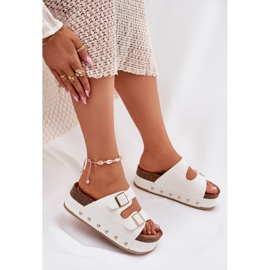 Flip Flip Flip Flip con hebillas en una plataforma masiva White blanco 9