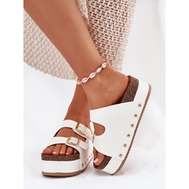 Flip Flip Flip Flip con hebillas en una plataforma masiva White blanco 4