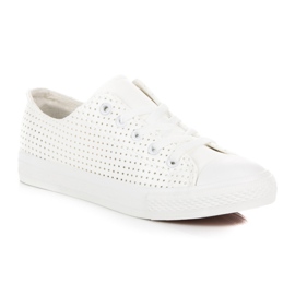 Kylie Zapatillas caladas en la unión blanco 4