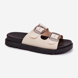 Flip Flip Flip con hebillas en la plataforma beige 3