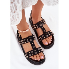 Sandalias de mujeres decoradas en la plataforma Negro 5
