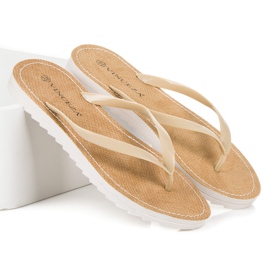 Vinceza Chanclas beige 1