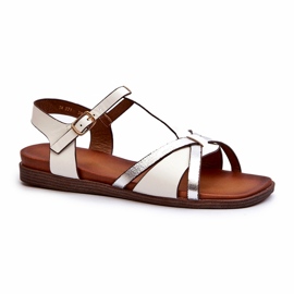 Sandalias Planas Mujer Elaboradas en Piel Ecológica Sergio Leone SK071H Blanco 1