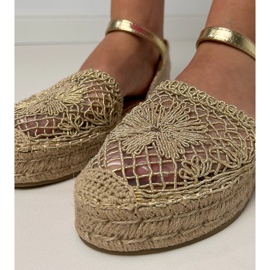 Sandalias de oro de alpargatas abiertas dorado 3