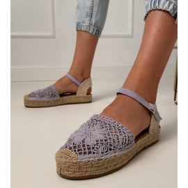 Sandalias de color púrpura de evasiones abiertas violeta 4