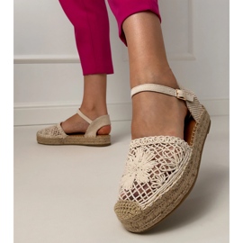 Sandalias beige abiertos de azar 3