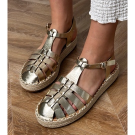 Sandalias de oro Apartrilles Gladiador de Eco -Leather dorado 2